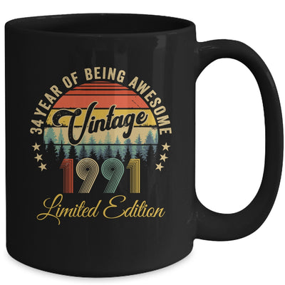 Vintage 1991 Limited Edition 34 Year Old 34th Birthday Mug | siriusteestore