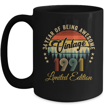 Vintage 1991 Limited Edition 34 Year Old 34th Birthday Mug | siriusteestore