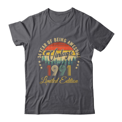 Vintage 1991 Limited Edition 34 Year Old 34th Birthday Shirt & Hoodie | siriusteestore