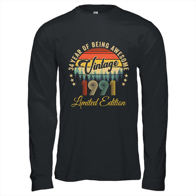 Vintage 1991 Limited Edition 34 Year Old 34th Birthday Shirt & Hoodie | siriusteestore