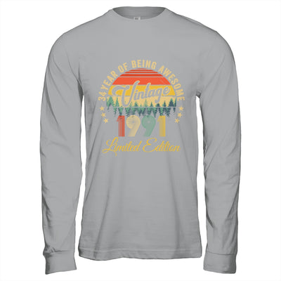 Vintage 1991 Limited Edition 34 Year Old 34th Birthday Shirt & Hoodie | siriusteestore
