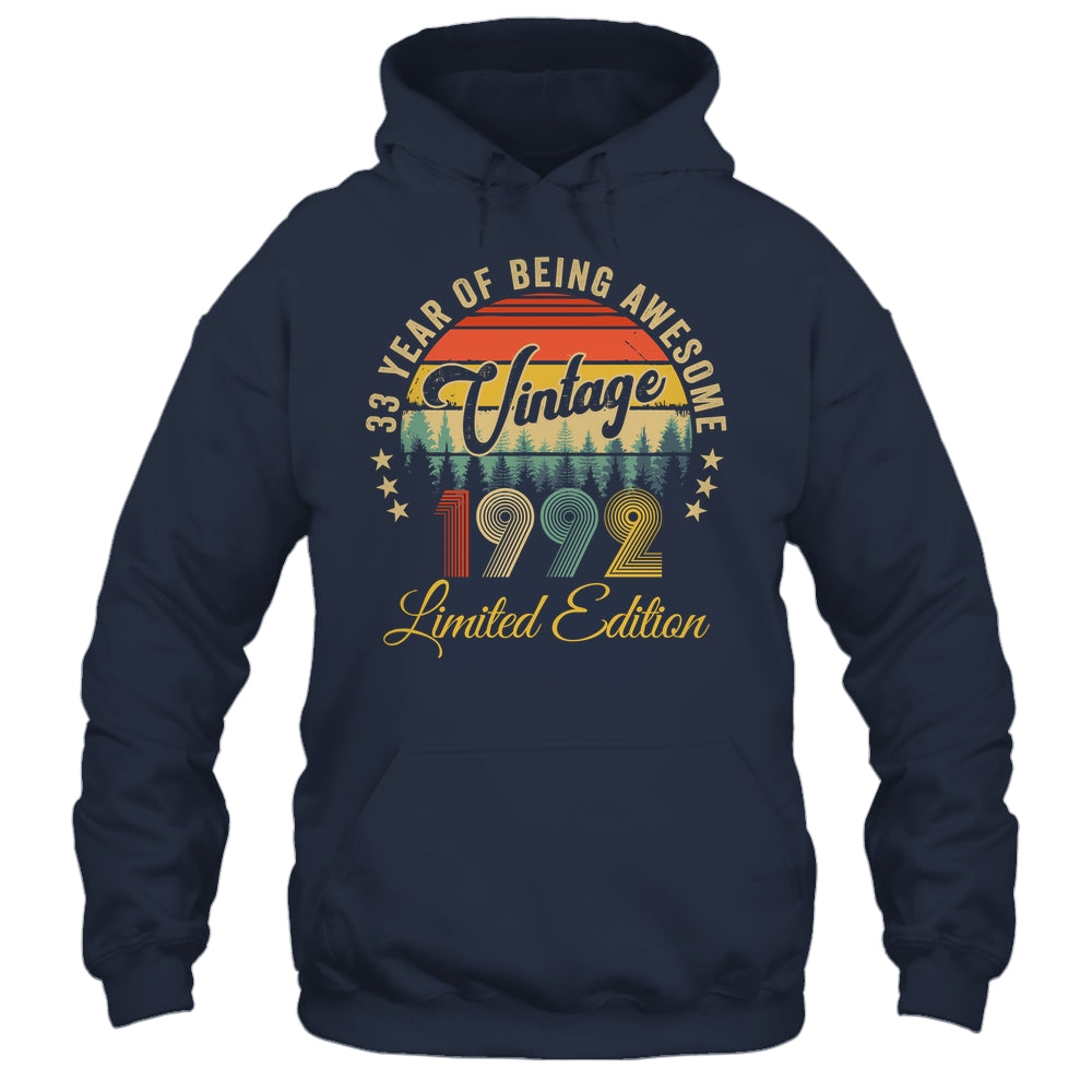 Vintage 1992 Limited Edition 33 Year Old 33rd Birthday Shirt & Hoodie | siriusteestore