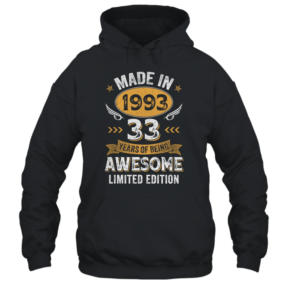 Vintage 1993 33 Years Old Birthday 33rd Birthday Men Women Shirt & Hoodie | siriusteestore
