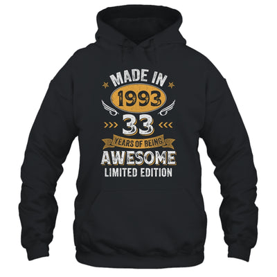 Vintage 1993 33 Years Old Birthday 33rd Birthday Men Women Shirt & Hoodie | siriusteestore