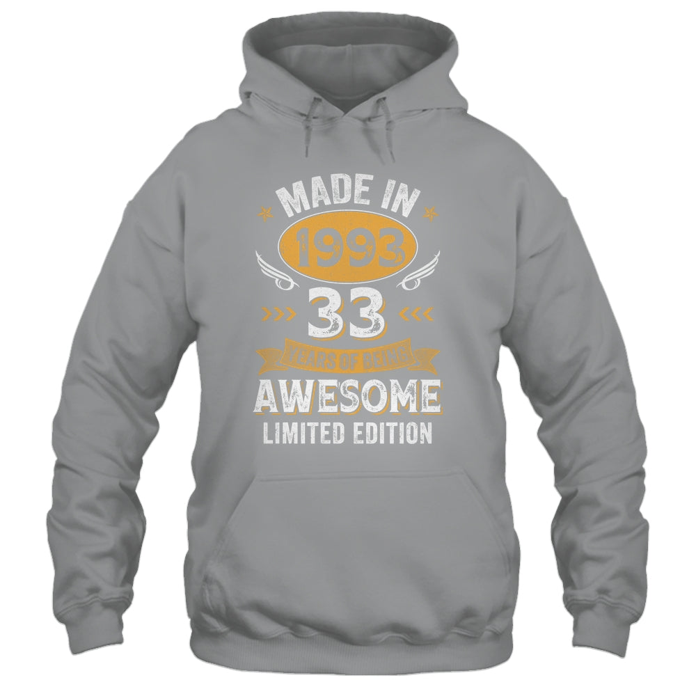 Vintage 1993 33 Years Old Birthday 33rd Birthday Men Women Shirt & Hoodie | siriusteestore