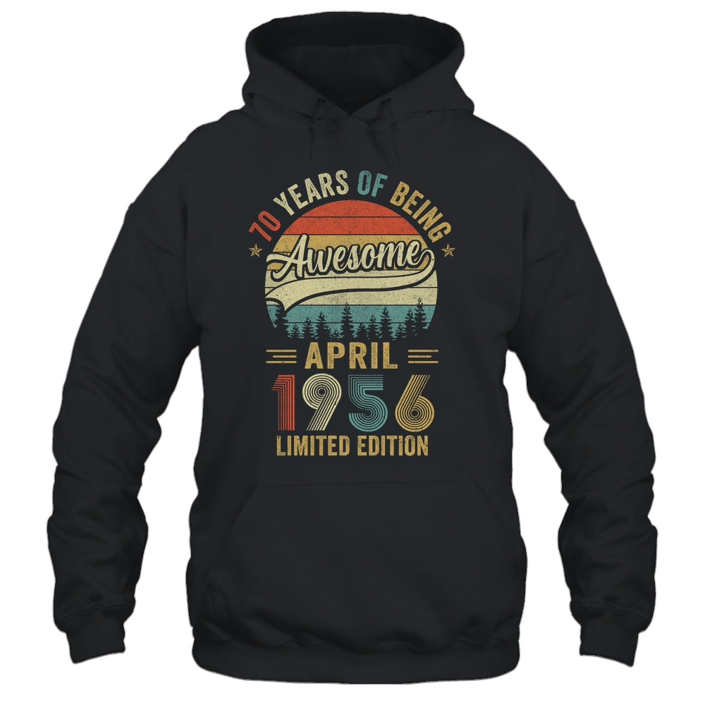 Vintage April 1956 70 Years Old 70th Birthday Men Women Shirt & Hoodie | siriusteestore