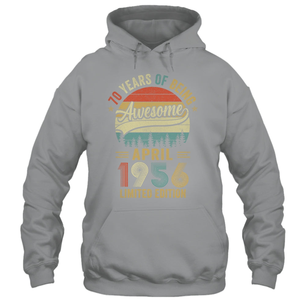Vintage April 1956 70 Years Old 70th Birthday Men Women Shirt & Hoodie | siriusteestore
