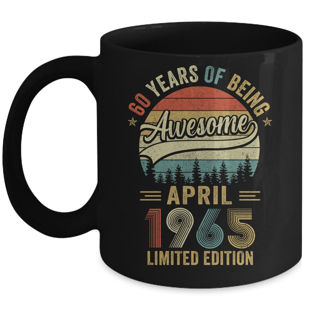 Vintage April 1965 60 Year Old 60th Birthday Men Women Mug | siriusteestore