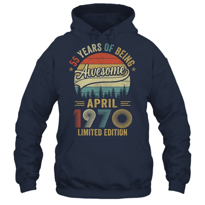 Vintage April 1970 55 Year Old 55th Birthday Men Women Shirt & Hoodie | siriusteestore