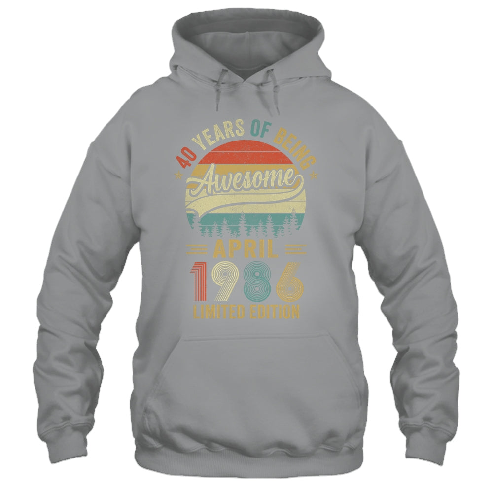 Vintage April 1986 40 Years Old 40th Birthday Men Women Shirt & Hoodie | siriusteestore