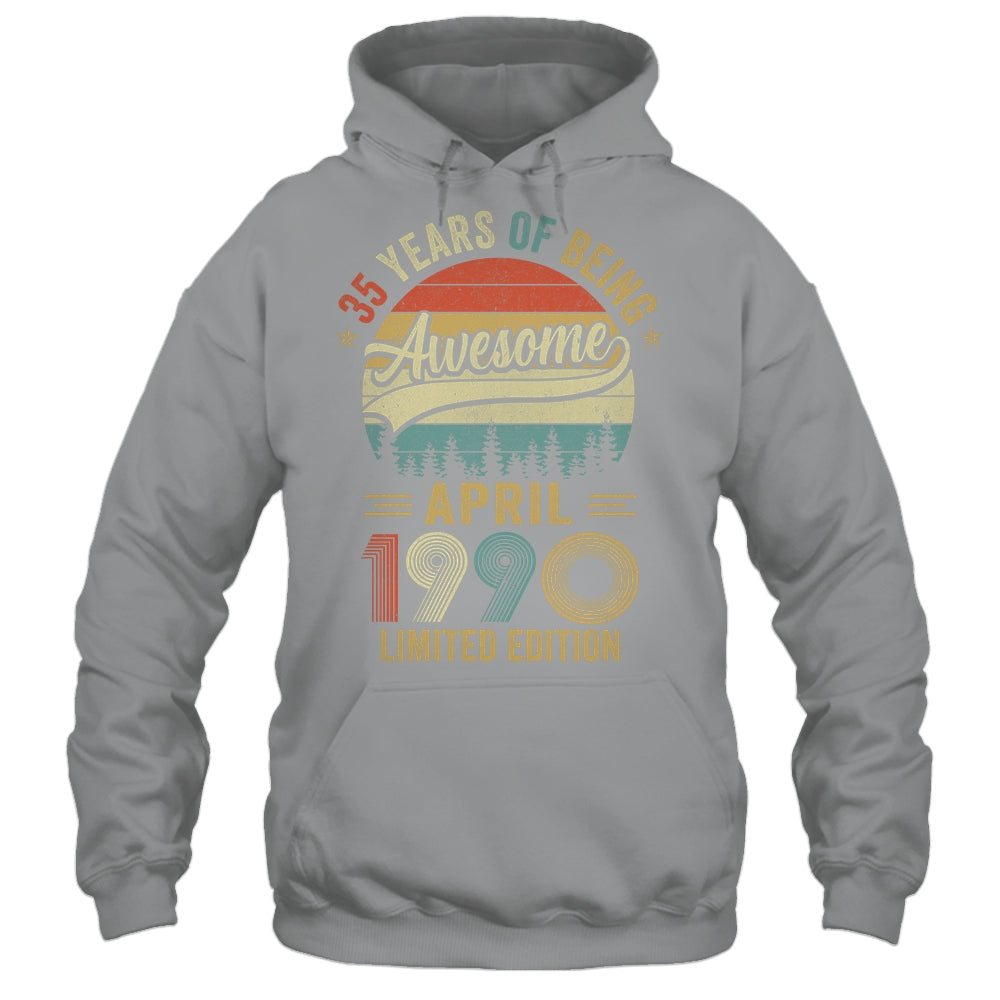 Vintage April 1990 35 Year Old 35th Birthday Men Women Shirt & Hoodie | siriusteestore