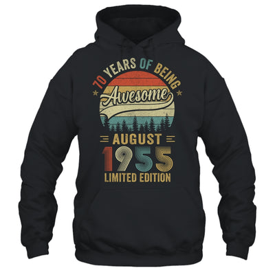 Vintage August 1955 70 Year Old 70th Birthday Men Women Shirt & Hoodie | siriusteestore