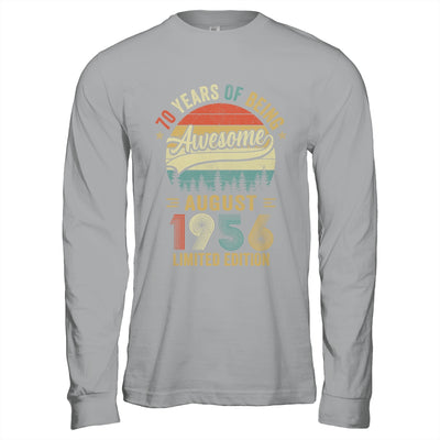 Vintage August 1956 70 Years Old 70th Birthday Men Women Shirt & Hoodie | siriusteestore
