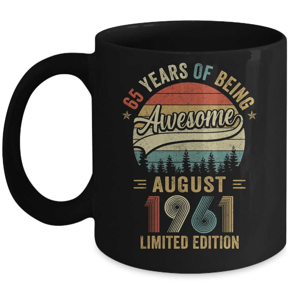 Vintage August 1961 65 Years Old 65th Birthday Men Women Mug | siriusteestore