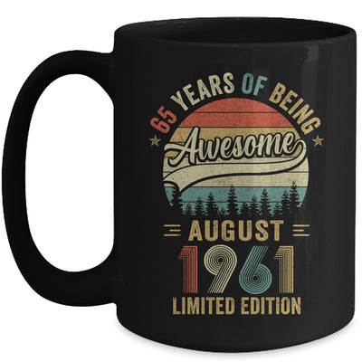 Vintage August 1961 65 Years Old 65th Birthday Men Women Mug | siriusteestore