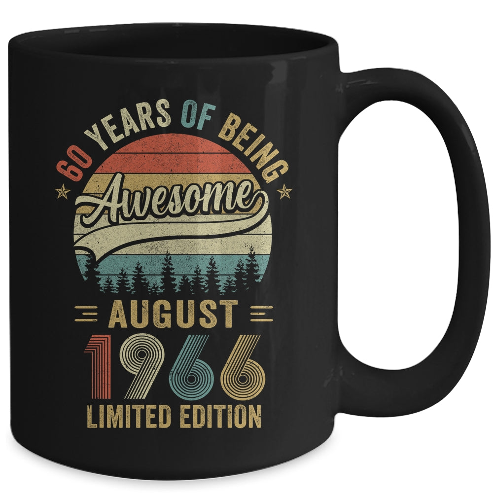 Vintage August 1966 60 Years Old 60th Birthday Men Women Mug | siriusteestore