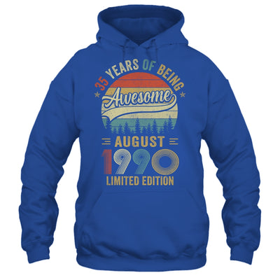 Vintage August 1990 35 Year Old 35th Birthday Men Women Shirt & Hoodie | siriusteestore