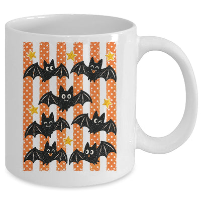 Vintage Bat Halloween Stripes Fall Spooky Season Graphic Mug | siriusteestore