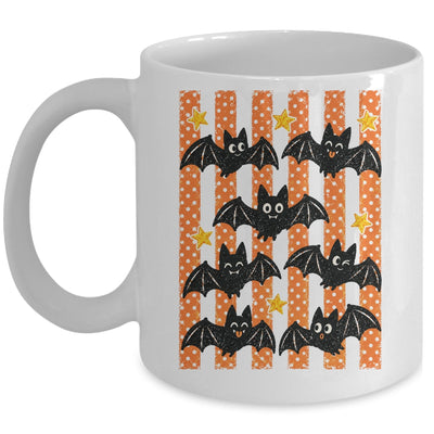 Vintage Bat Halloween Stripes Fall Spooky Season Graphic Mug | siriusteestore