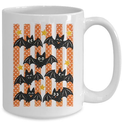 Vintage Bat Halloween Stripes Fall Spooky Season Graphic Mug | siriusteestore