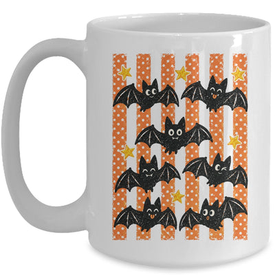 Vintage Bat Halloween Stripes Fall Spooky Season Graphic Mug | siriusteestore