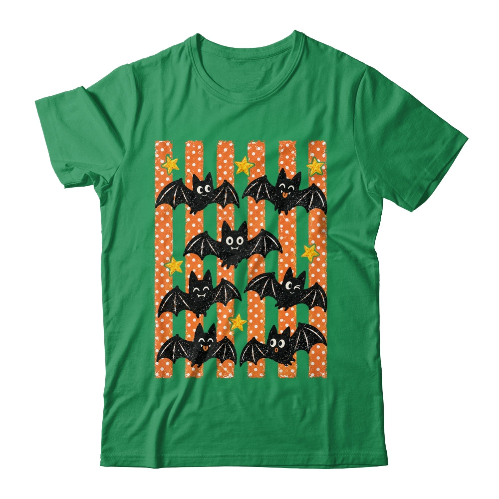 Vintage Bat Halloween Stripes Fall Spooky Season Graphic Shirt & Hoodie | siriusteestore