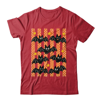 Vintage Bat Halloween Stripes Fall Spooky Season Graphic Shirt & Hoodie | siriusteestore