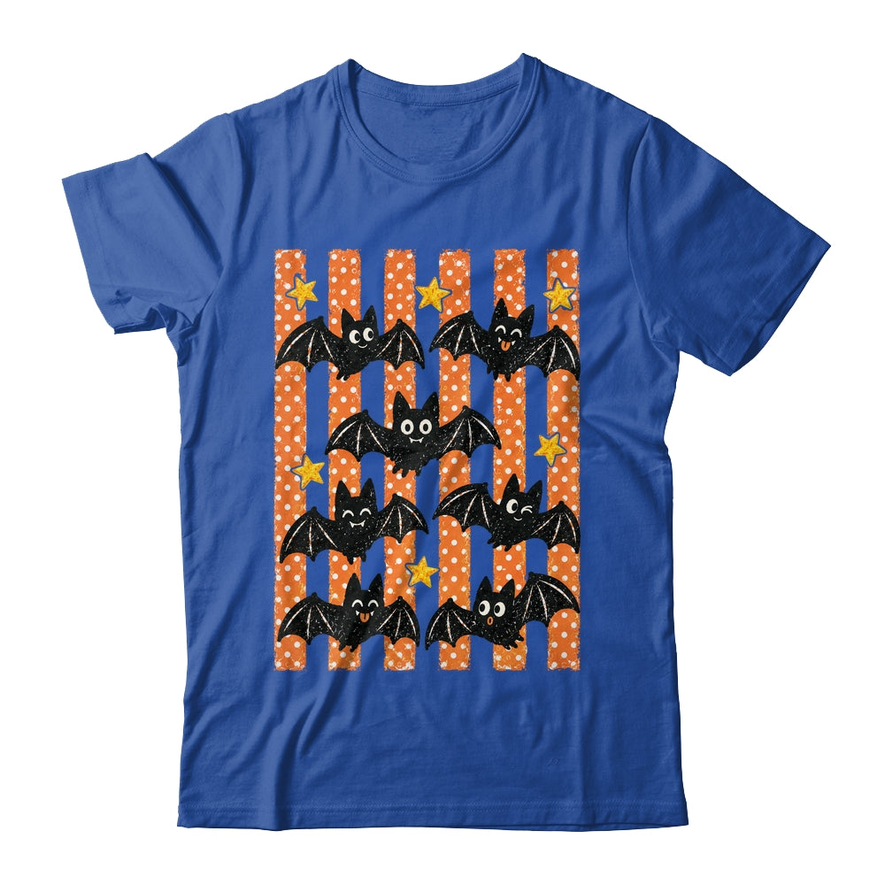 Vintage Bat Halloween Stripes Fall Spooky Season Graphic Shirt & Hoodie | siriusteestore