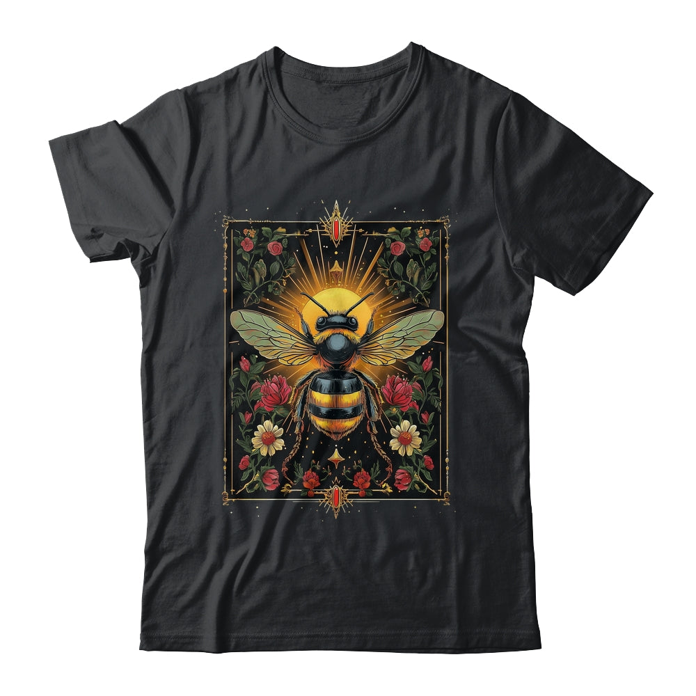 Vintage Bee Tarot Card Floral Bees Cottagecore Aesthetic Shirt & Tank Top | siriusteestore