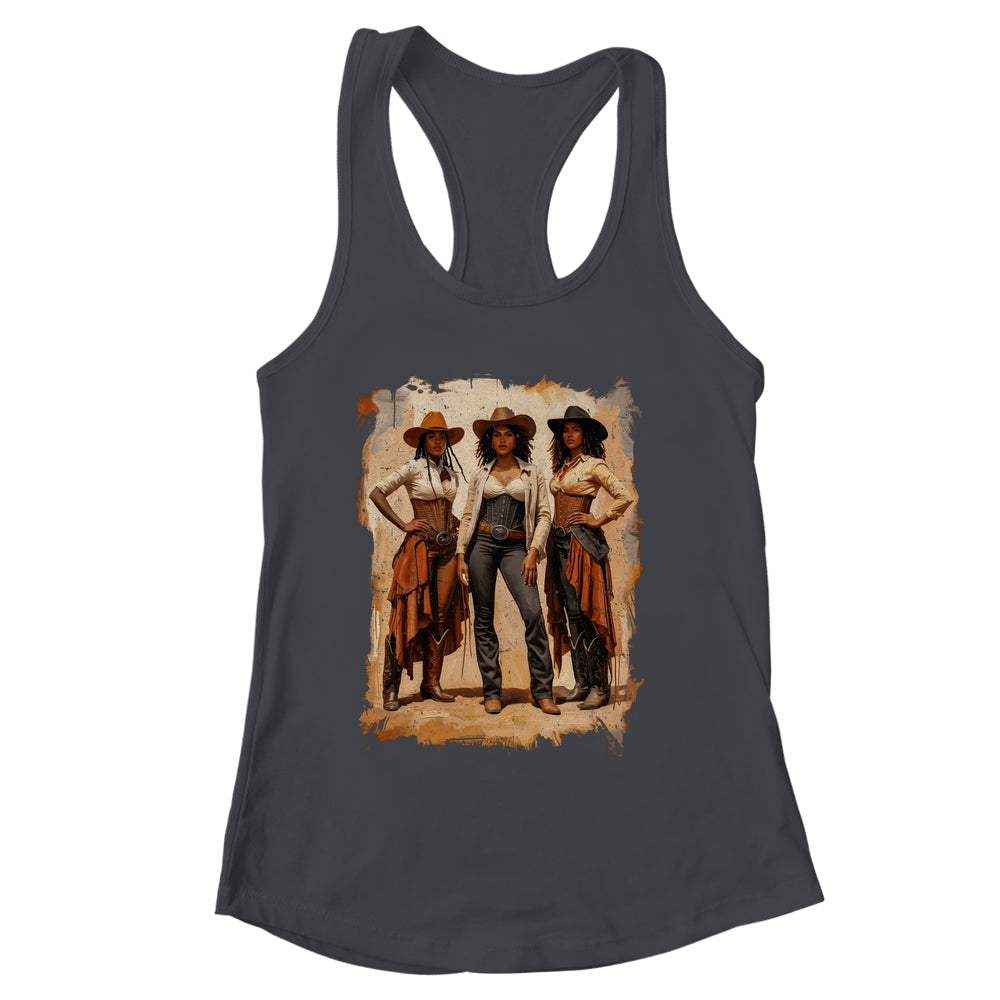 Vintage Black African American Cowgirl Western Women Girl Shirt & Tank Top | siriusteestore