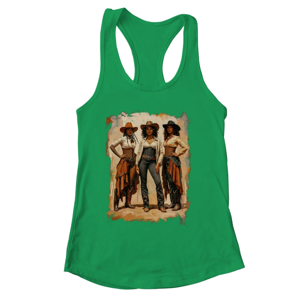 Vintage Black African American Cowgirl Western Women Girl Shirt & Tank Top | siriusteestore