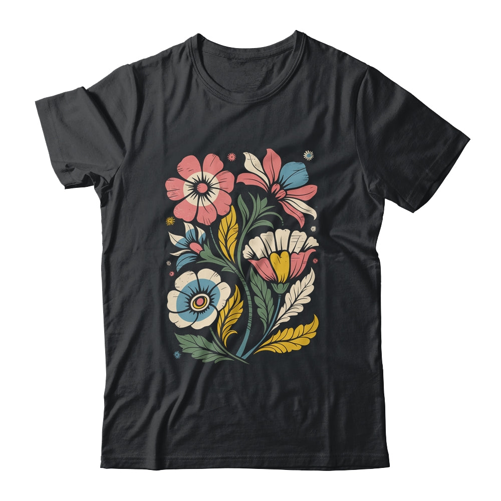 Vintage Boho Wildflower Graphic Art Floral Retro Women Shirt & Tank Top | siriusteestore