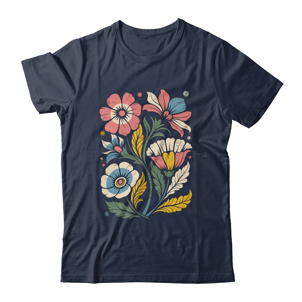 Vintage Boho Wildflower Graphic Art Floral Retro Women Shirt & Tank Top | siriusteestore