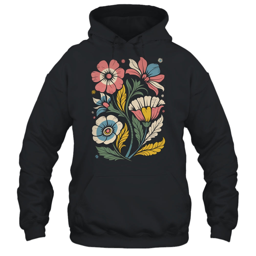 Vintage Boho Wildflower Graphic Art Floral Retro Women Shirt & Tank Top | siriusteestore