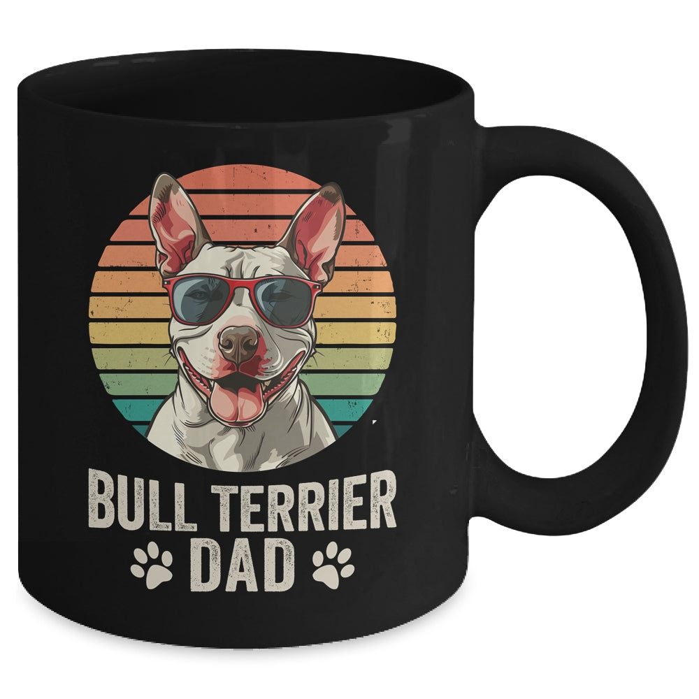 Vintage Bull Terrier Dad For Fathers Day Dog Lover Funny Mug | siriusteestore