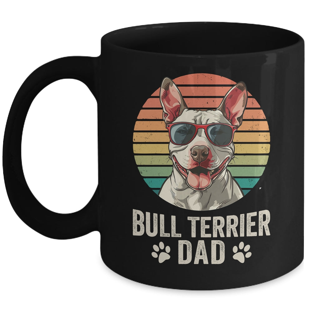 Vintage Bull Terrier Dad For Fathers Day Dog Lover Funny Mug | siriusteestore