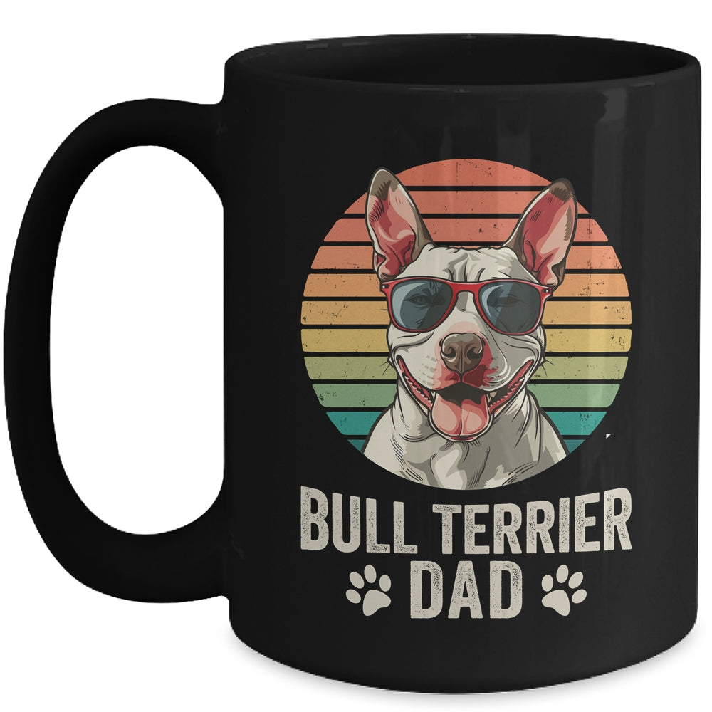 Vintage Bull Terrier Dad For Fathers Day Dog Lover Funny Mug | siriusteestore