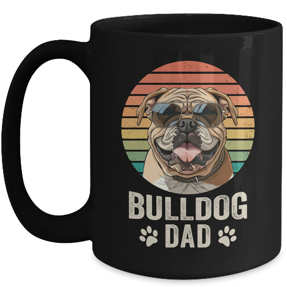 Vintage Bulldog Dad For Fathers Day Dog Lover Funny Mug | siriusteestore
