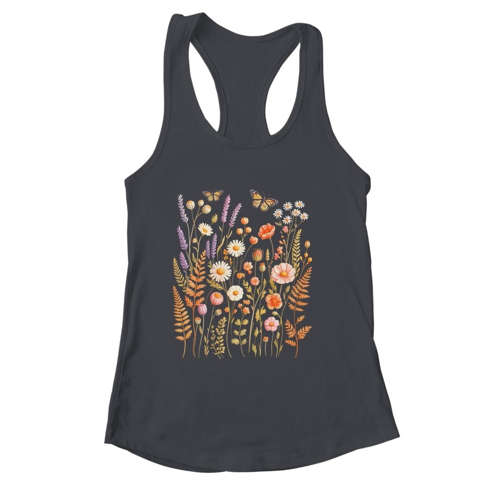 Vintage Butterfly Floral Boho Wildflower Garden Lover Women Shirt & Tank Top | siriusteestore