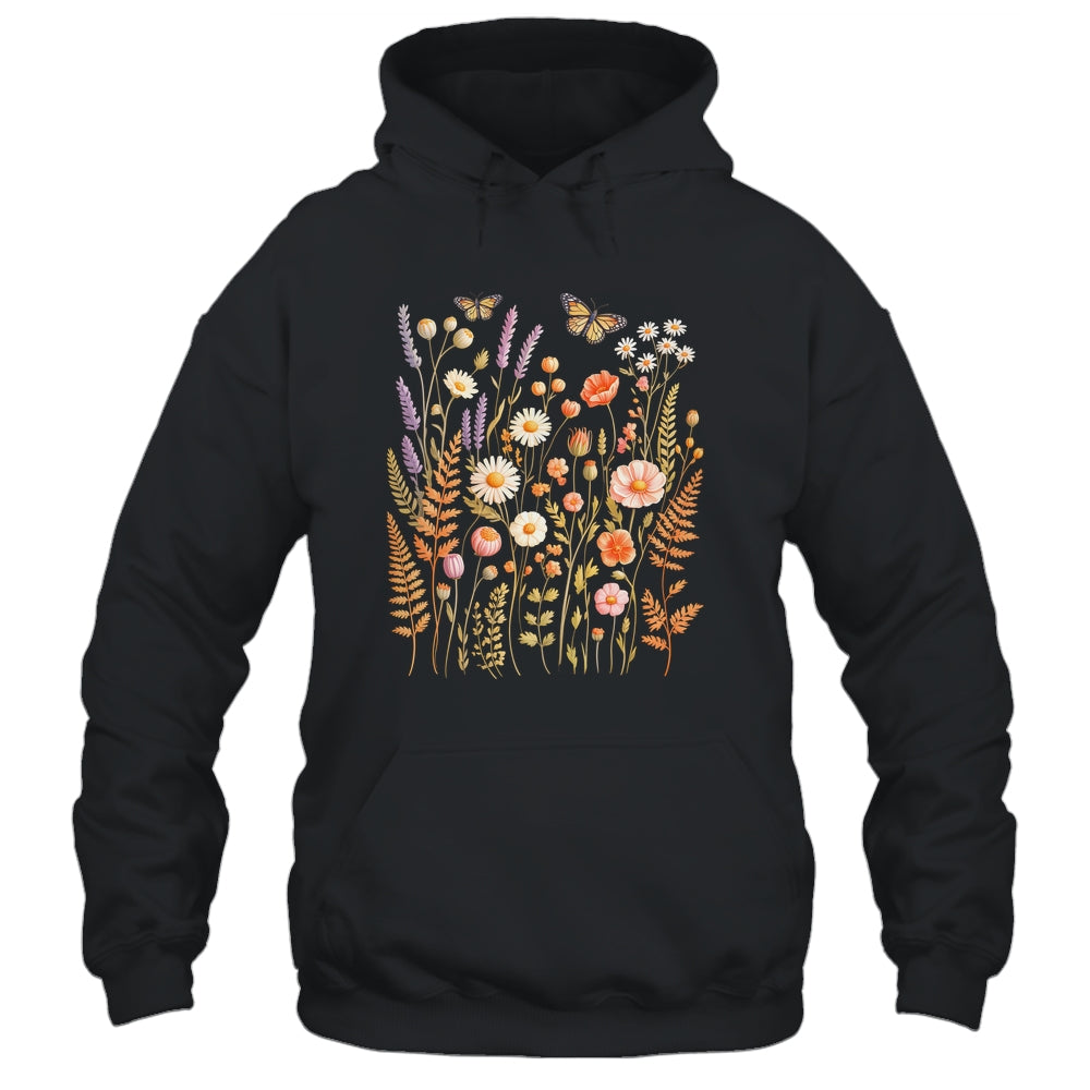 Vintage Butterfly Floral Boho Wildflower Garden Lover Women Shirt & Tank Top | siriusteestore