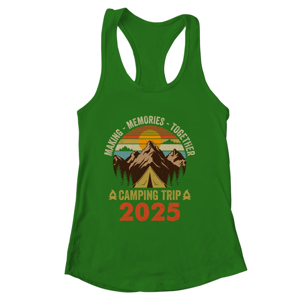 Vintage Camper Camp Family Camping Trip 2025 Matching Group Shirt & Tank Top | siriusteestore