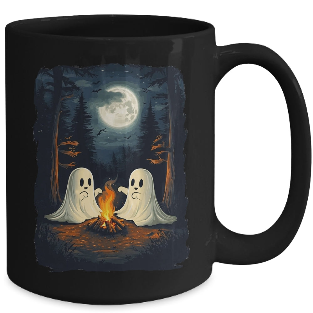 Vintage Camping Campfire Ghost Halloween Art Men Women Mug | siriusteestore