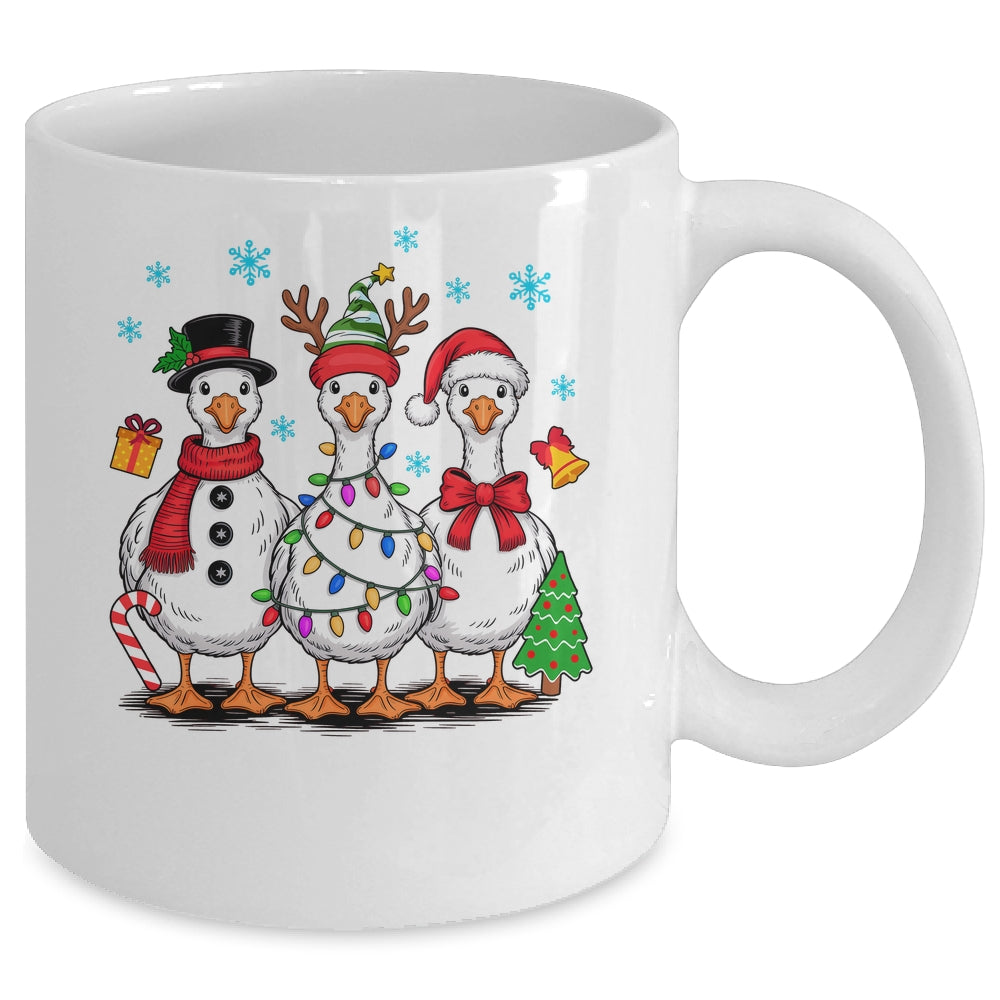 Vintage Christmas Goose Santa Goose Cute Snowman Funny Mug | siriusteestore