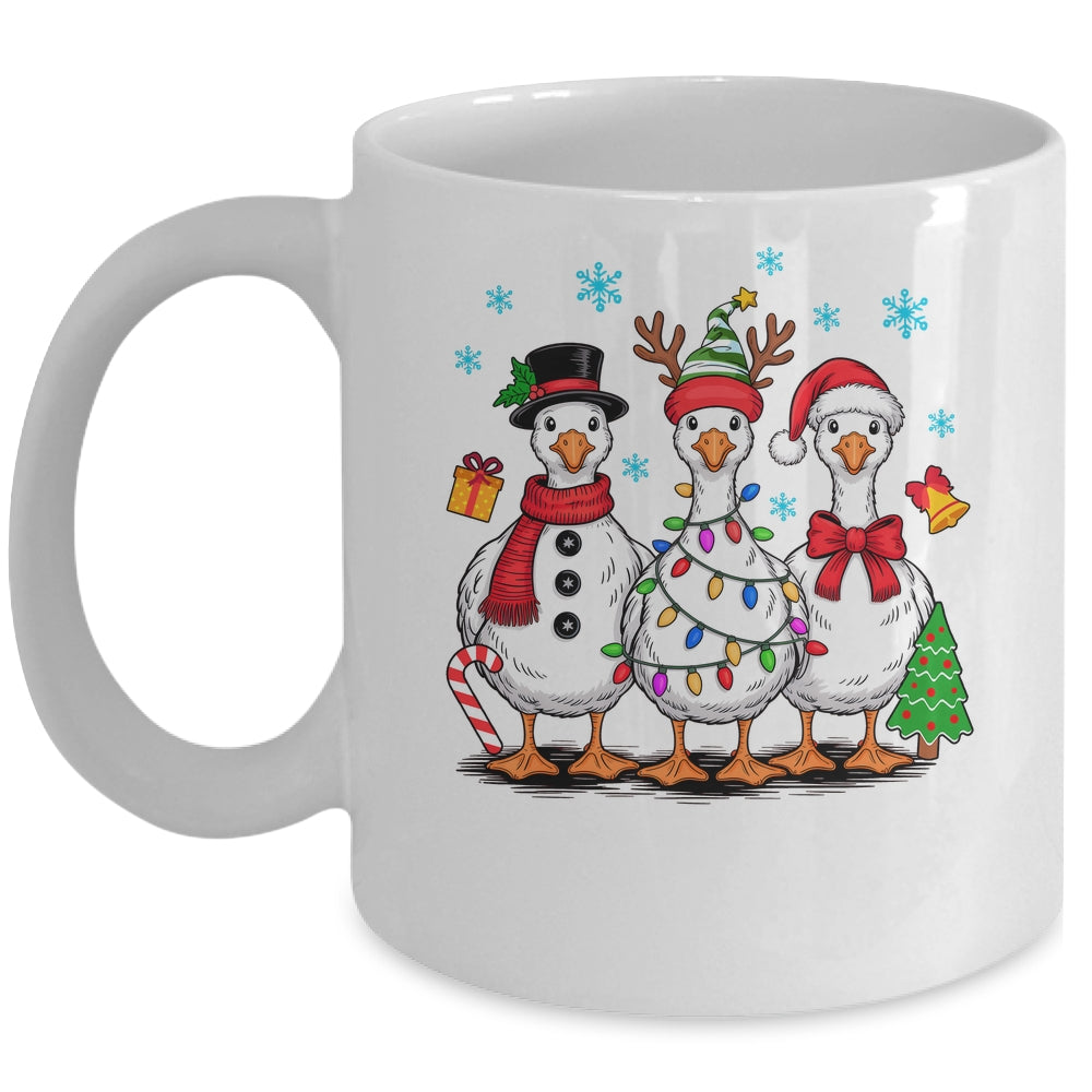 Vintage Christmas Goose Santa Goose Cute Snowman Funny Mug | siriusteestore