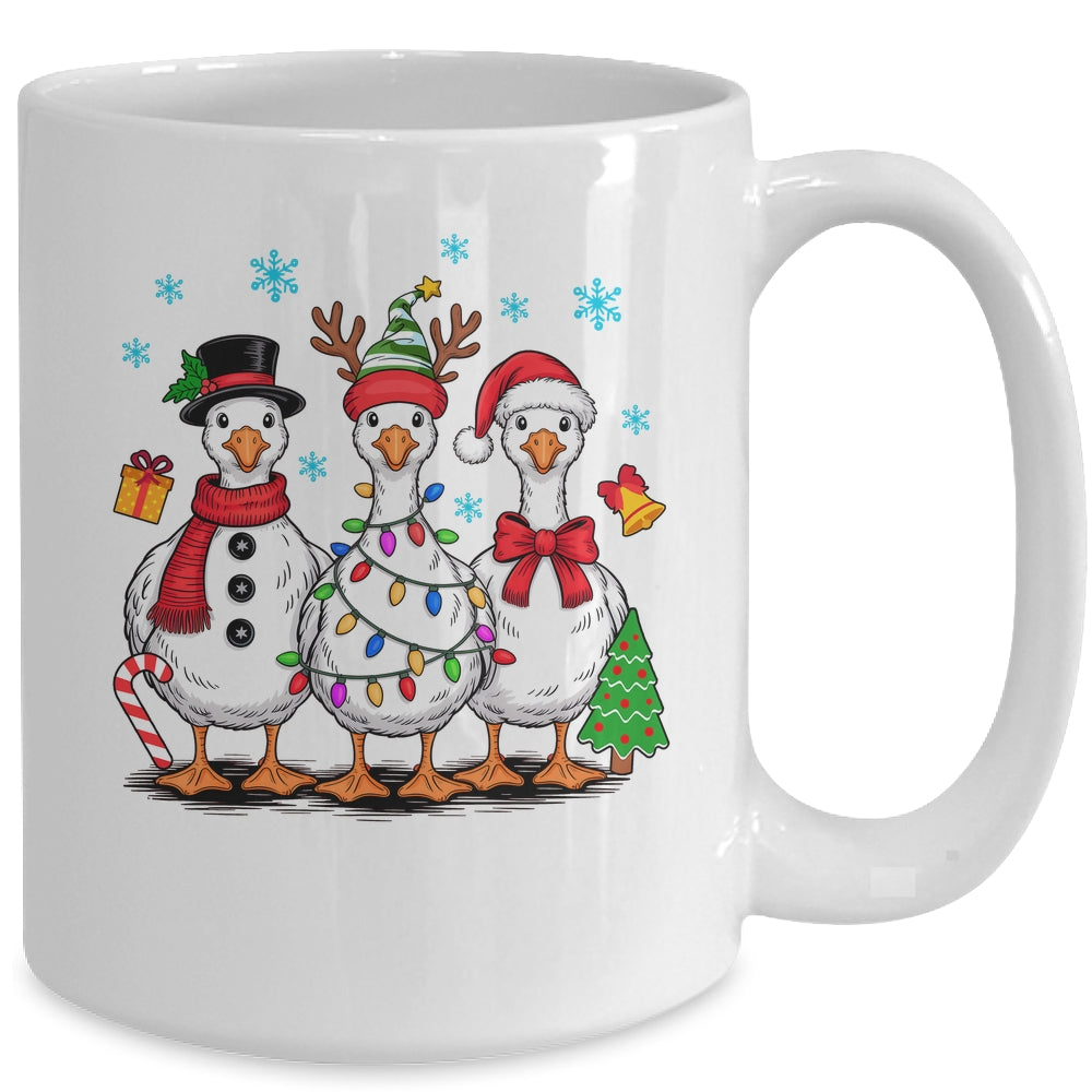 Vintage Christmas Goose Santa Goose Cute Snowman Funny Mug | siriusteestore