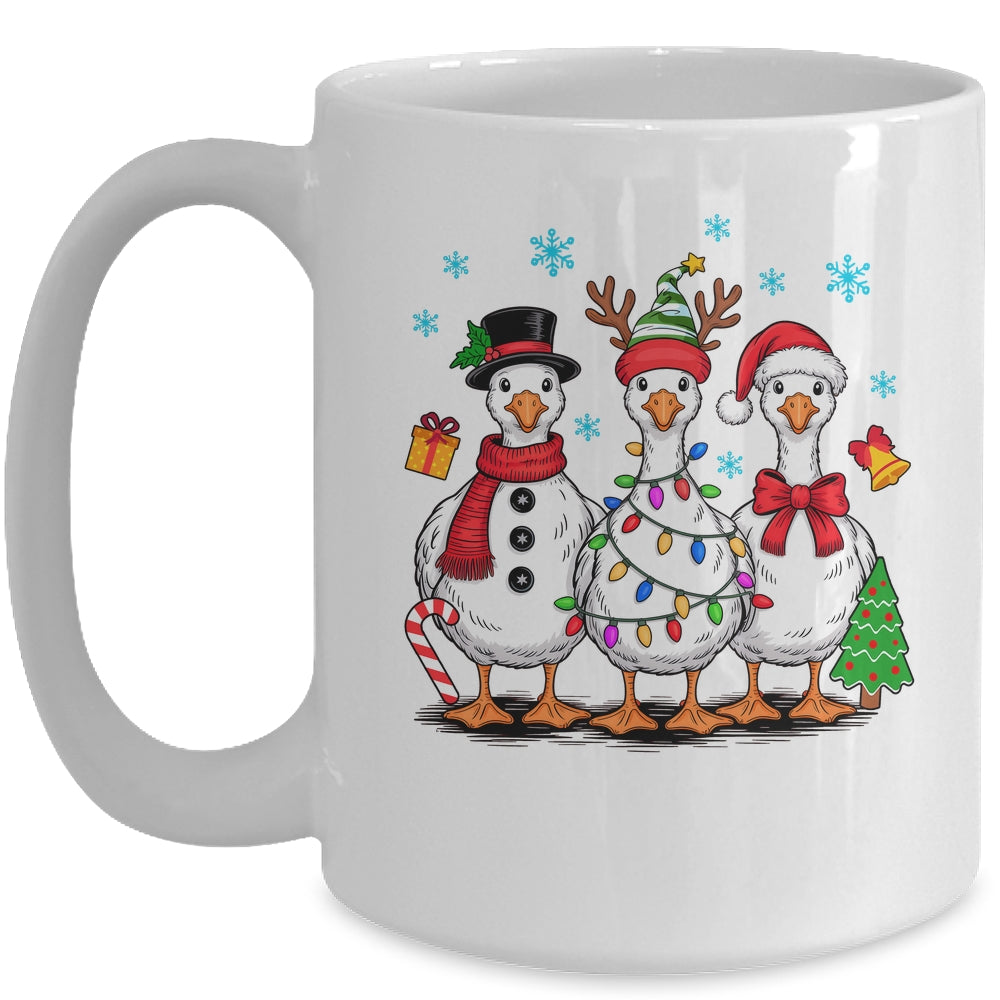 Vintage Christmas Goose Santa Goose Cute Snowman Funny Mug | siriusteestore