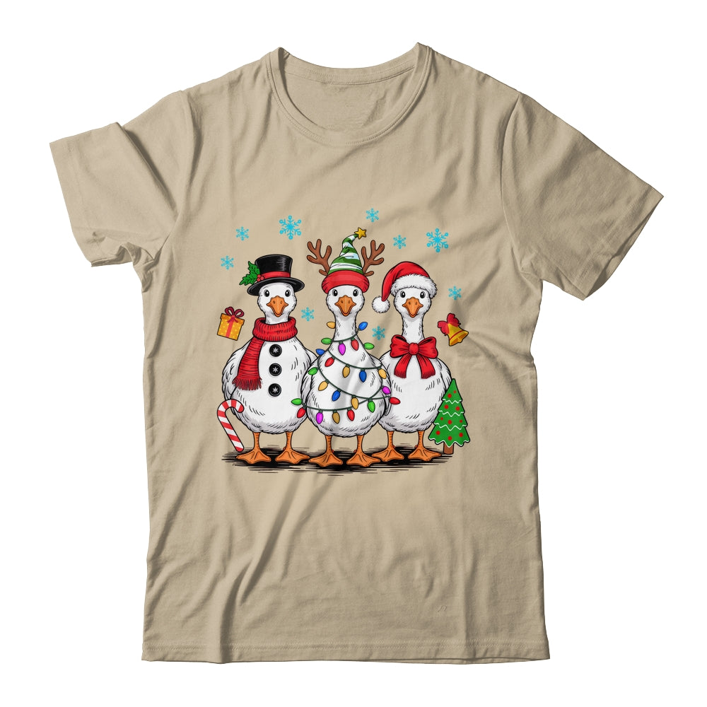 Vintage Christmas Goose Santa Goose Cute Snowman Funny Shirt & Sweatshirt | siriusteestore
