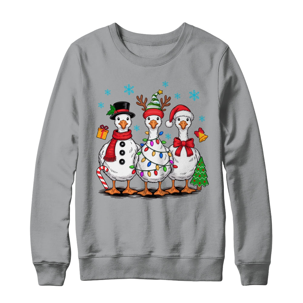 Vintage Christmas Goose Santa Goose Cute Snowman Funny Shirt & Sweatshirt | siriusteestore