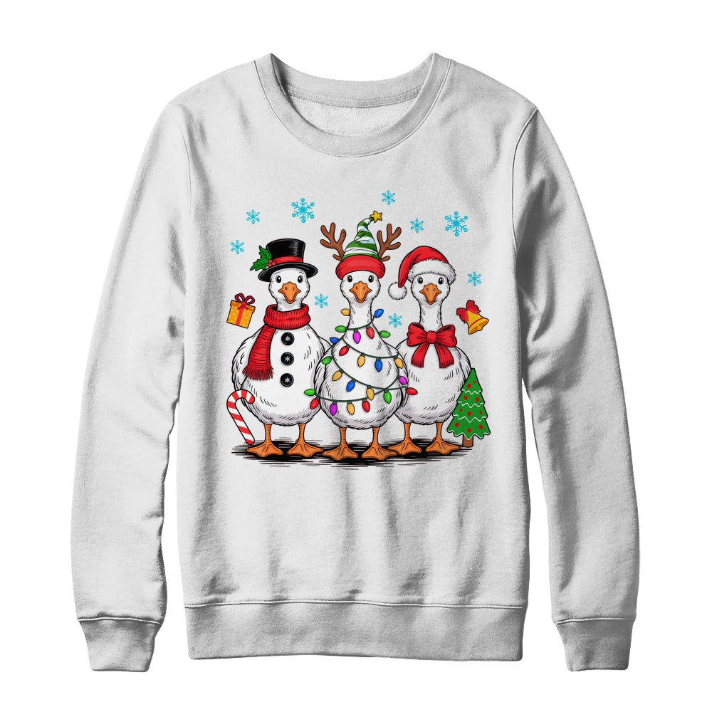 Vintage Christmas Goose Santa Goose Cute Snowman Funny Shirt & Sweatshirt | siriusteestore