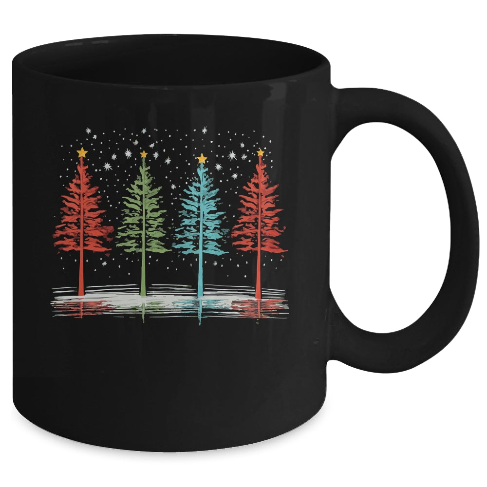 Vintage Christmas Trees Hand Drawing Christmas Trees Mug | siriusteestore